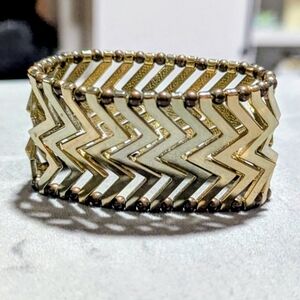 Express Gold Tone Metal Stretch Cuff Bracelet